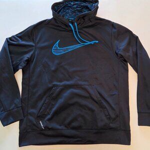 Nike Therma-Fit Pullover Hoodie – Men’s XL – Black/Blue - Excellent Condition